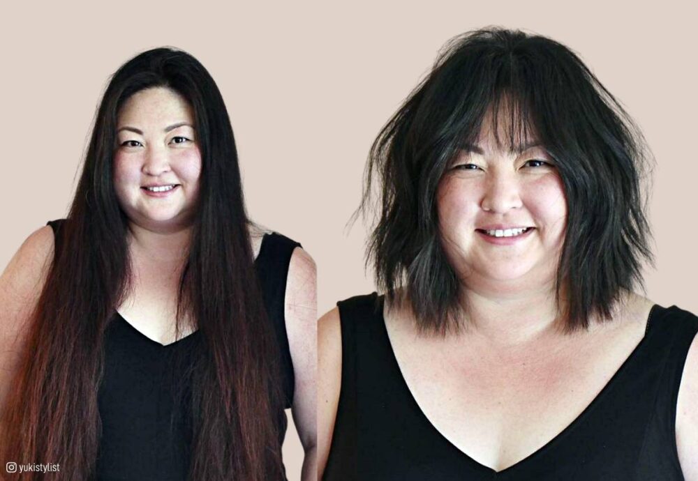 Coupe de cheveux pour visage rond et gros avec double menton